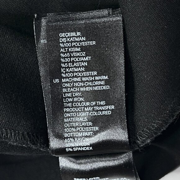 H & M Black Pink Striped Shirt Dress Stretch Skirt Midi Size 8 - Picture 5 of 7